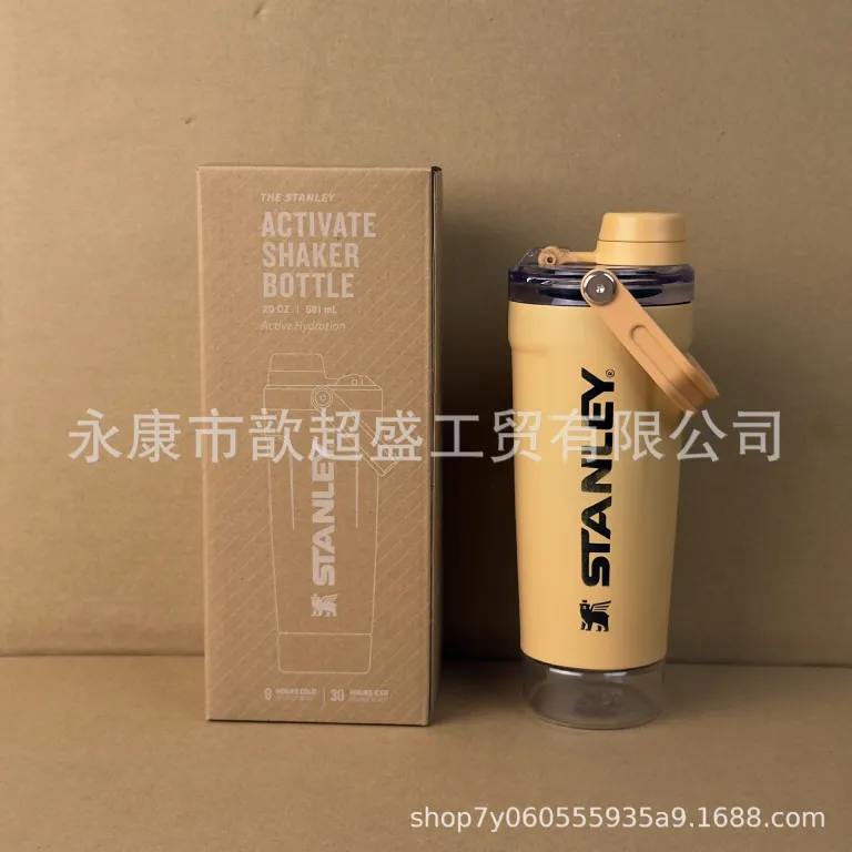 شیکر Stanley 304 فلاسک استیل ضدزنگ، ظرفیت بالا مناسب باشگاه، بطری ورزشی دسته‌دار آمریکایی
