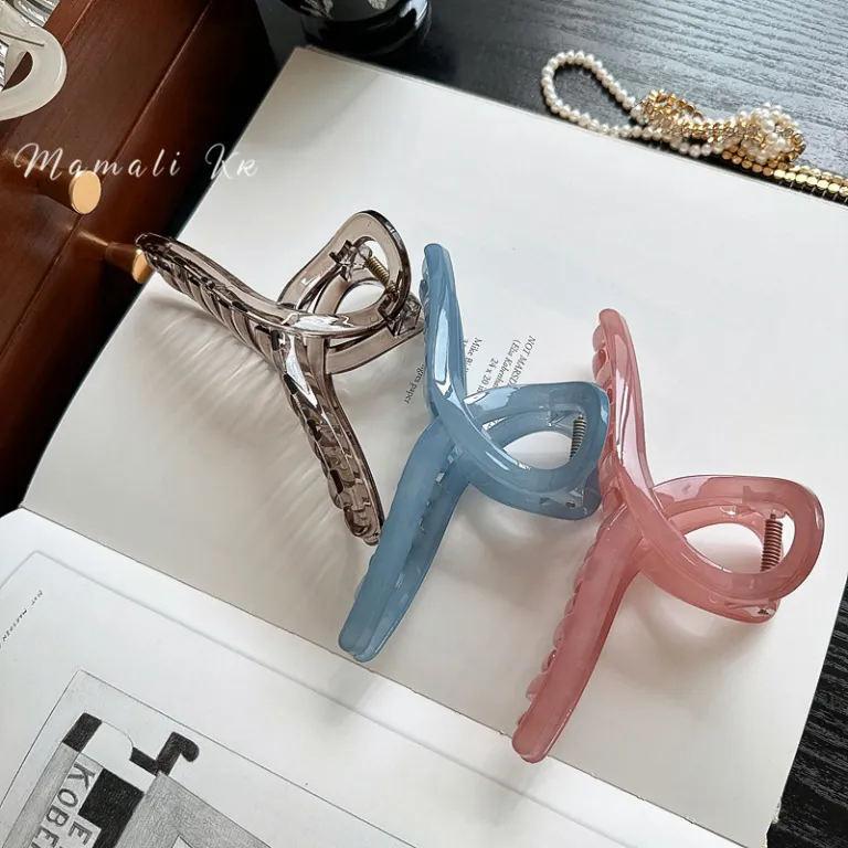 گیره موی کوسه‌ای 13cm سایز بزرگ اکریلیک زنانه پشت سری DIY مواد اولیه پایه برای موهای پرپشت