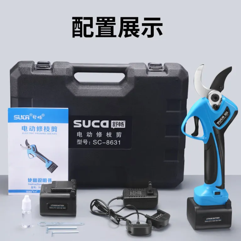 قیچی هرس برقی حرفه‌ای شارژی SC-8631A 40mm قیچی باغبانی بی‌سیم با دهانه بزرگ
