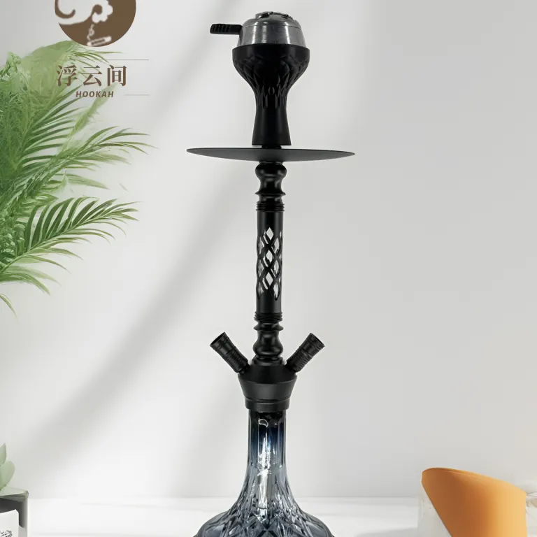 قلیان عربی لوکس مخصوص بار، کافی‌شاپ و مجالس شبانه، سایز متوسط شیشه‌ای دولوله