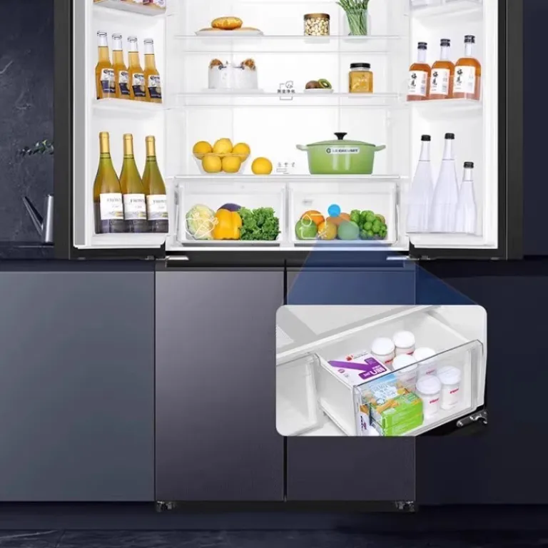 یخچال چهار درب کراس Haier/هاییر BCD-465WGHTDEDS9 کمپرسور اینورتر دوگانه با تصفیه بلک گلد