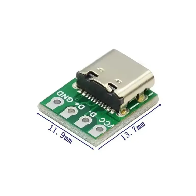 TYPE-C برد تست سوکت مادگی دو طرفه قابل اتصال از هر دو طرف USB3.1 16P به 2.54 برد تبدیل برق جریان بالا
