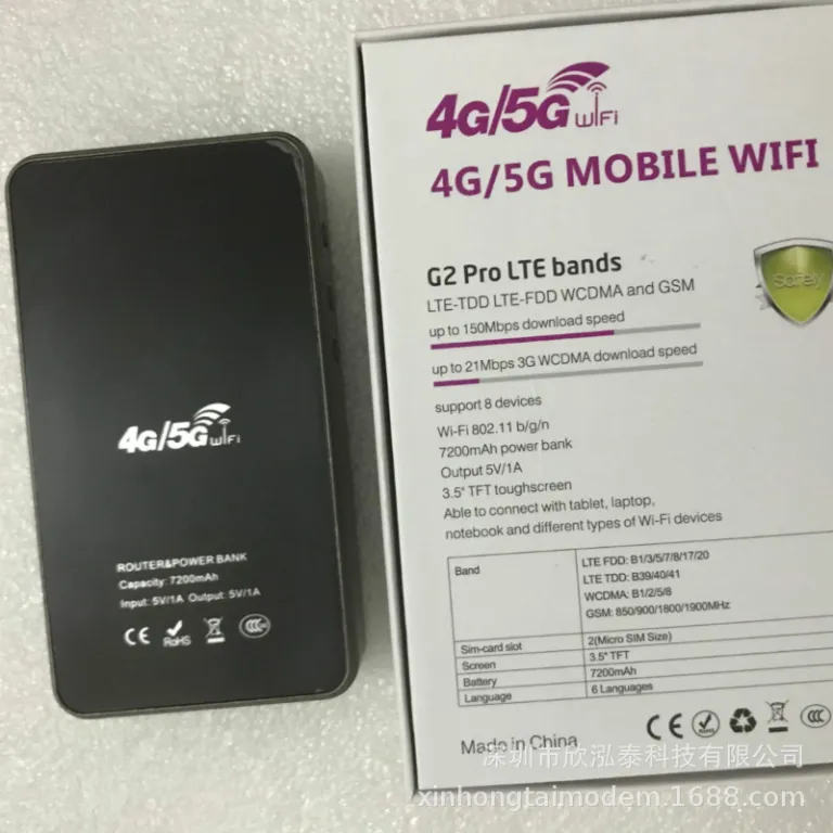 روتر وای‌فای همراه نو 4G با باتری پاوربانک 7200mah