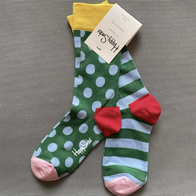جوراب زنانه رنگارنگ HappySocks طرح کارتونی بامزه مدل اینستاگرامی نیمه‌ساقه بیرونی خیابانی