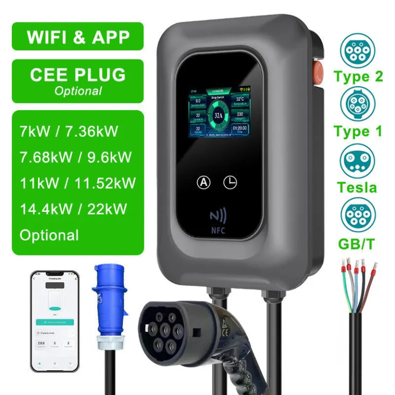 شارژر خودرو برقی 7KW خانگی استاندارد اروپا Type2 استاندارد آمریکا Type1 شارژر خودرو انرژی نو BYD 11KW22KW