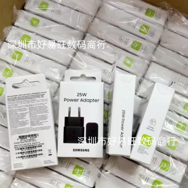 T2510 سازگار با سامسونگ 25W شارژر استاندارد اروپا S24U/Note20/S25 شارژ فوق سریع 2.0 شارژر اصلی
