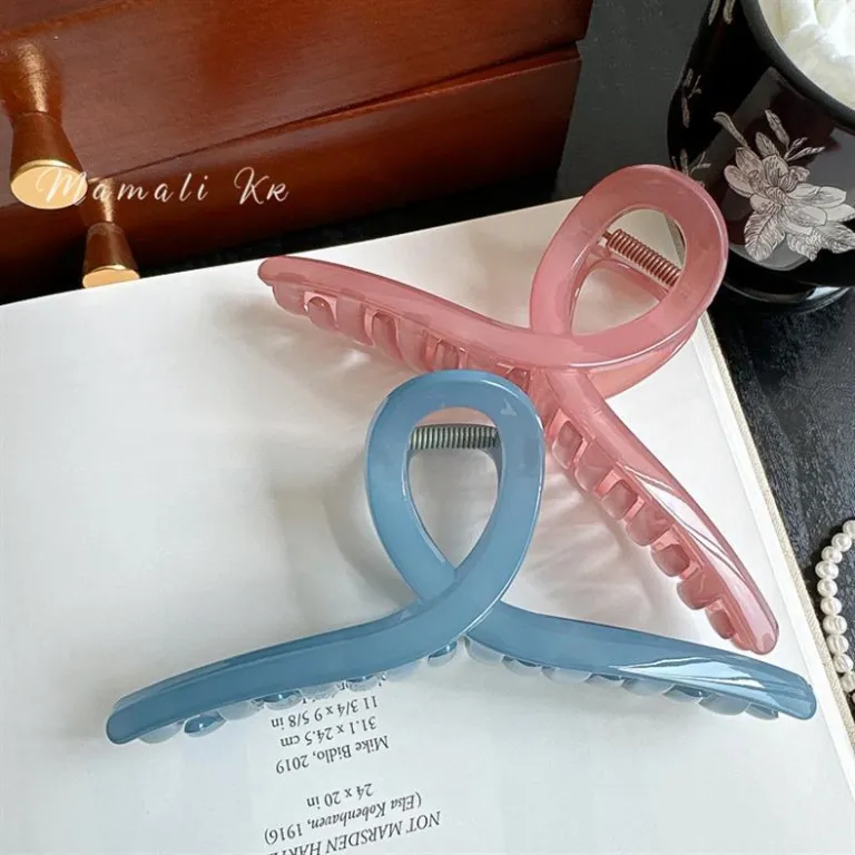 گیره موی کوسه‌ای 13cm سایز بزرگ اکریلیک زنانه پشت سری DIY مواد اولیه پایه برای موهای پرپشت