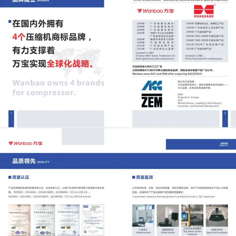 کمپرسور تبرید Wanbao Huaguang FNA120 قطعات برودتی یخچال فریزر ویترین R290 چیلر آبی پیستونی
