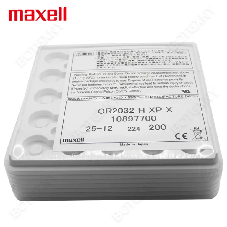 نمایندگی Maxell ژاپن CR2032H باتری دکمه‌ای Maxell 240mah ظرفیت بالا