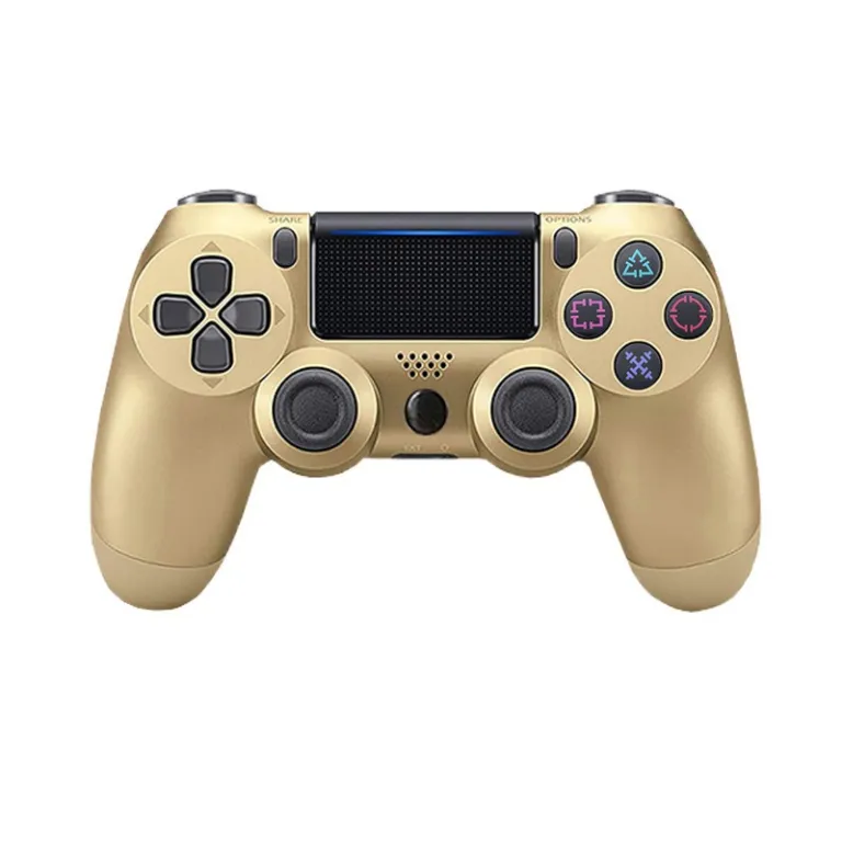 دسته بازی بی‌سیم بلوتوثی ps4 با دو موتور لرزشی، ژیروسکوپ شش‌محوره و لرزش کامل ps4
