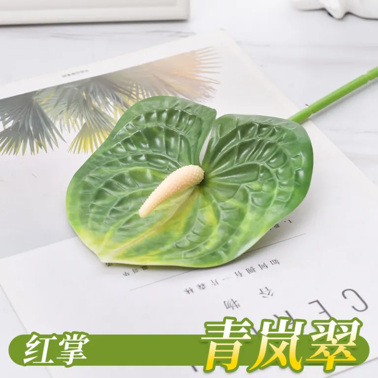 گل آنتوریوم مصنوعی تک شاخه 3D با بافت طبیعی فلامینگو دکور صحنه خانه چیدمان تزئینی شاخه گل مصنوعی دسته گل