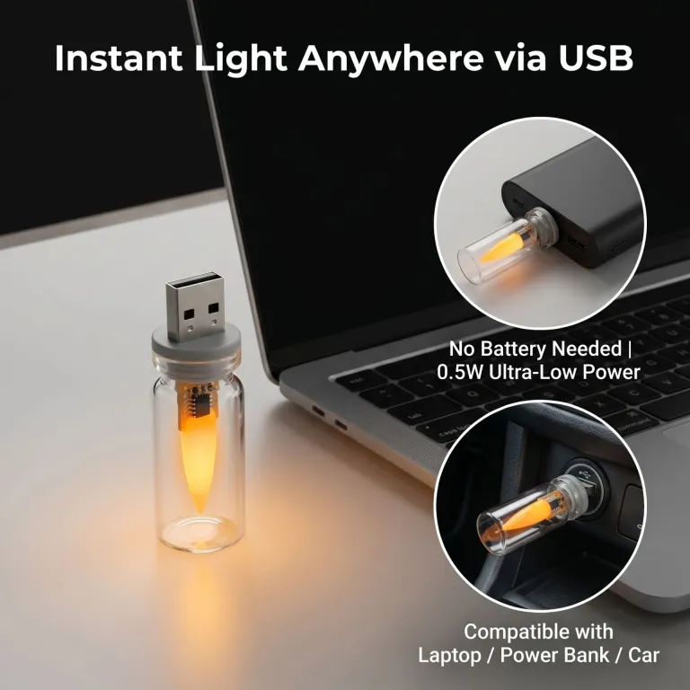 چراغ خواب شیشه‌ای با شعله LED شبیه‌سازی شده، طرح رترو، نور گرم، قابل سفارشی‌سازی