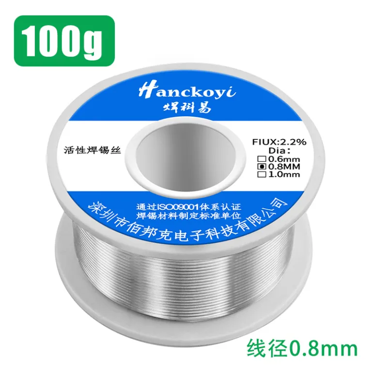 سیم لحیم‌کاری کارخانه‌ای عمده 100g قلع سرب‌دار بدون نیاز به تمیزکاری، سیم لحیم دمای پایین با مغزی رزین برای هویه