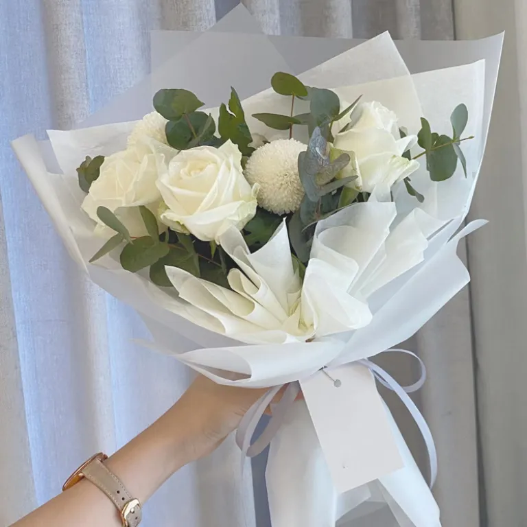 کاغذ بسته‌بندی گل، کاغذ ساده کره‌ای ضخیم ضدآب مات، مواد بسته‌بندی دسته گل به سبک کره‌ای