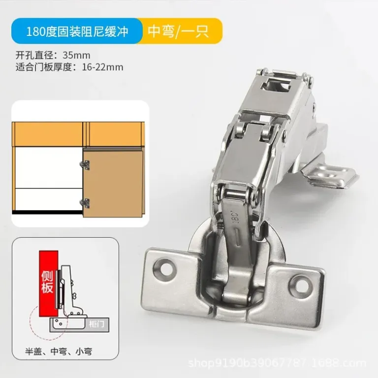 لولای دمپر 165 درجه و لولای هیدرولیک 175 درجه با زاویه بازشوی بزرگ برای درب کابینت، عمده اتصالات کابینت