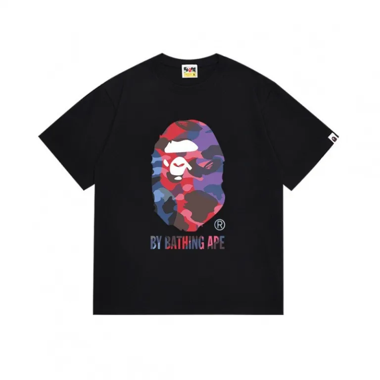 تی‌شرت BAPE تابستانی طرح سر میمون استتاری مردانه و زنانه استایل ژاپنی موجودی عمده