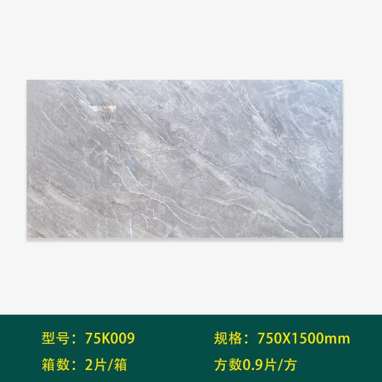 کاشی 750x1500 کفپوش پذیرایی اسلب بزرگ گوانگدونگ فوشان بدنه کامل مرمری خاکستری کاشی دیواری کفپوش ضدلغزش