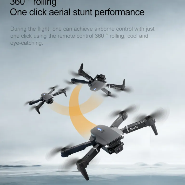 پهپاد چهار ملخه اسباب‌بازی کودکان با صفحه‌نمایش اختصاصی و دوربین هوایی، مدل جدید drone برون‌مرزی e88