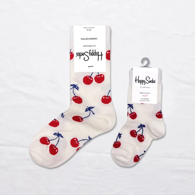 جوراب بچگانه HappySocks طرح کارتونی ساق متوسط مدل هایپی مناسب دختر و پسر برای استفاده بیرون از منزل طرح بامزه عمده و خانوادگی
