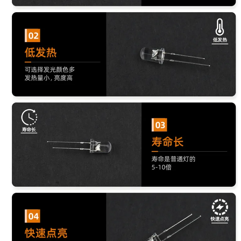 5mm ال‌ای‌دی دیپ f5 دیود نورانی سفید سرگرد مخصوص نشانگر 5mm ال‌ای‌دی دیپ