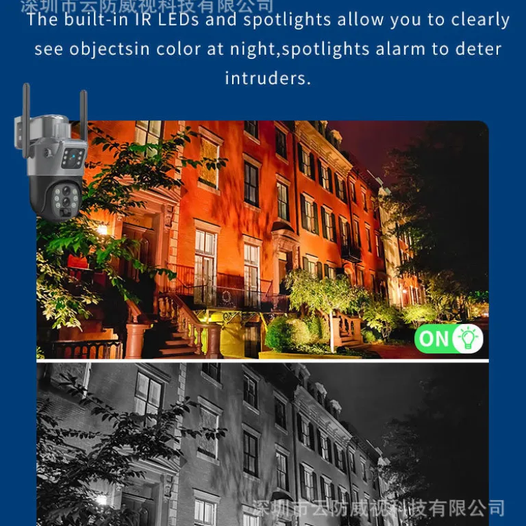 V380دوربین خورشیدی4G سه‌لنزی دو تصویره تفنگی-گوی10 زوم باتری کم‌مصرف مانیتور بی‌سیم