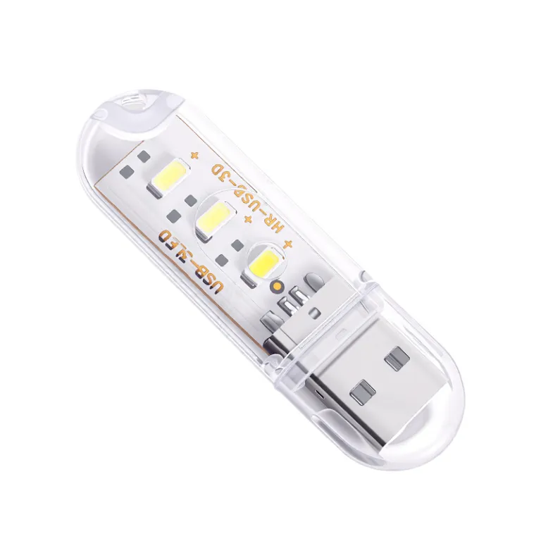 چراغ خواب USB 3LED با روشنایی بالا 8، چراغ USB 16، چراغ خواب 24، مناسب کمپینگ و خوابگاه دانشجویی