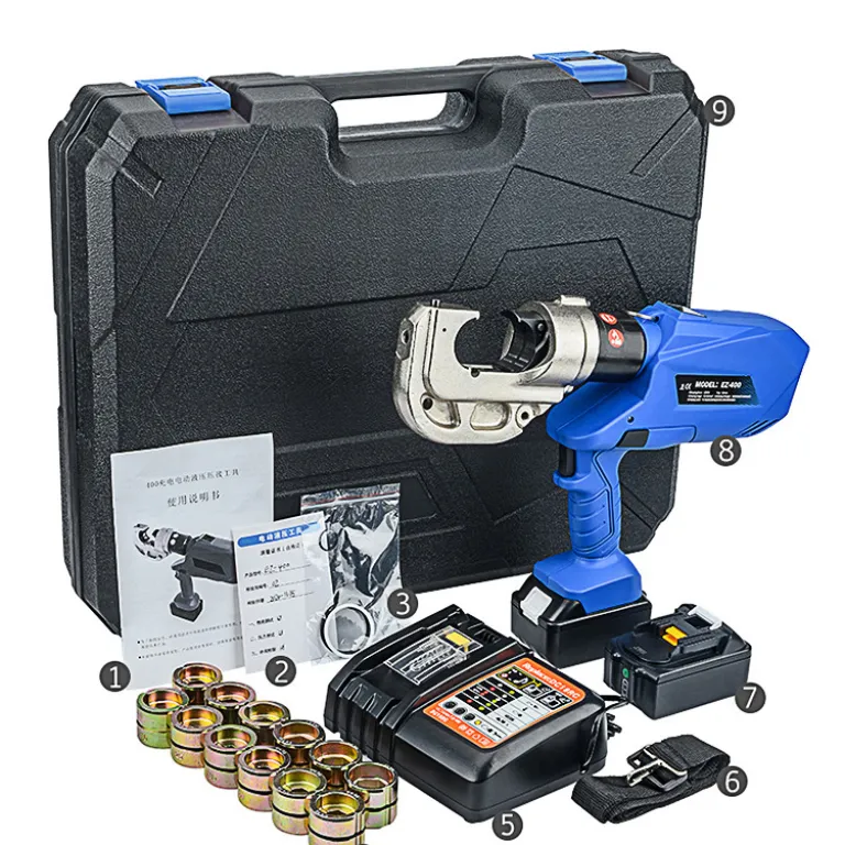 انبر هیدرولیک برقی شارژی یوهوان EZ-300 400 انبر پرس وایرشو، انبر هیدرولیک، قیچی کابل، پرس ترمینال مسی و آلومینیومی