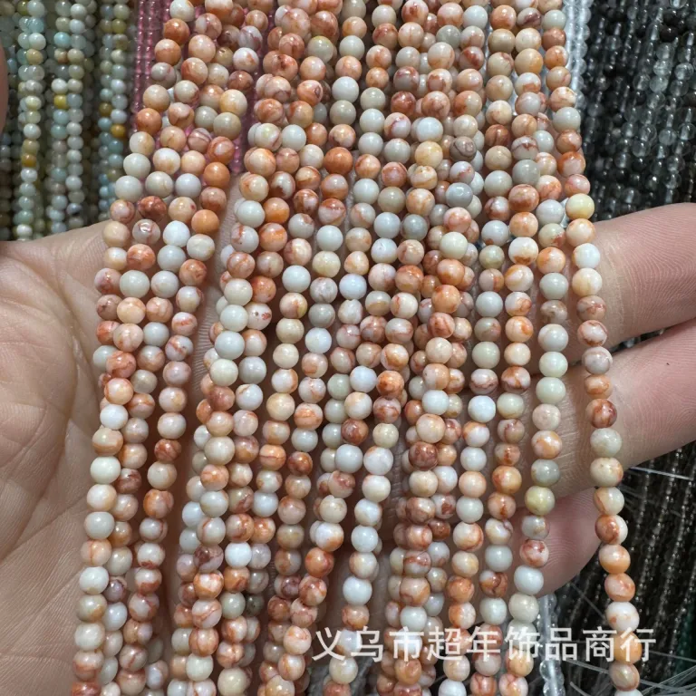 2mm3mm4mm مهره‌های گرد کوچک سنگ طبیعی، لوازم جانبی زیورآلات، آمیتیست، آونتورین سبز، تورمالین، مهره‌های DIY عمده