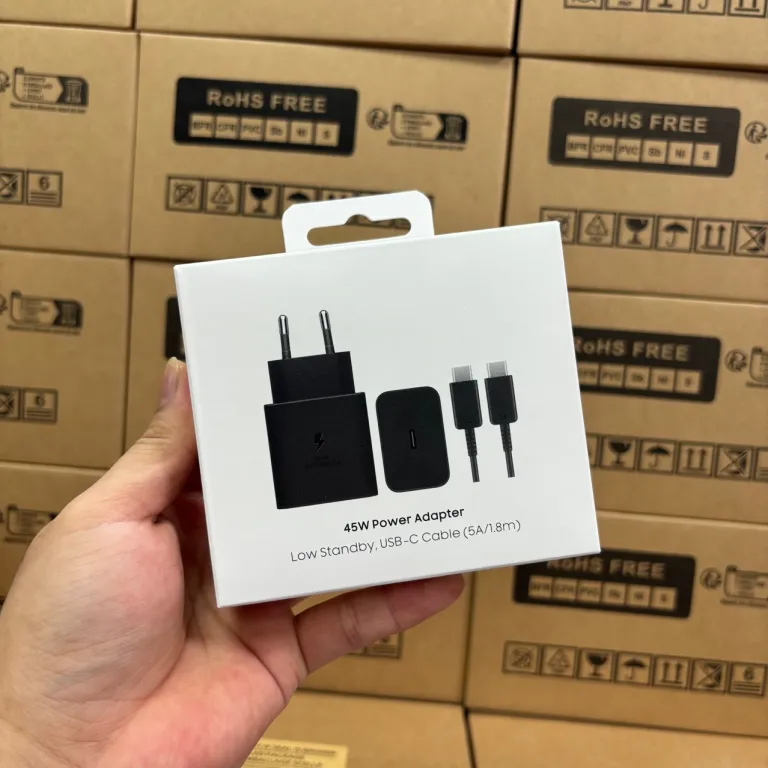 T4511 مناسب برای سامسونگ 45W شارژر استاندارد اروپا مناسب برای S25 24U شارژر فوق سریع 5A1.8M پک EU
