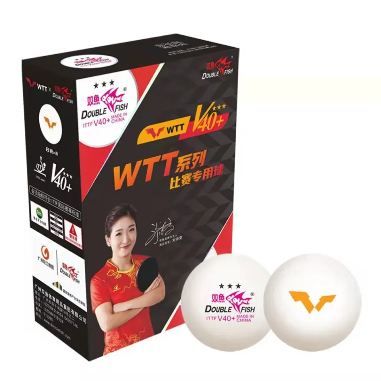توپ پینگ‌پنگ سه ستاره WTT دو ماهی V40 + مواد جدید توپ دوخته بزرگ برای باشگاه، مسابقه و تمرین، سفید، بسته 6 عددی
