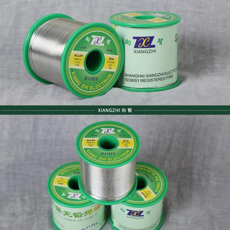 0.8mm سیم لحیم بدون سرب با کیفیت، سیم لحیم‌کاری سازگار با محیط زیست، تولیدکننده SN99.30.7CU سیم قلع خالص با مغزی رزین