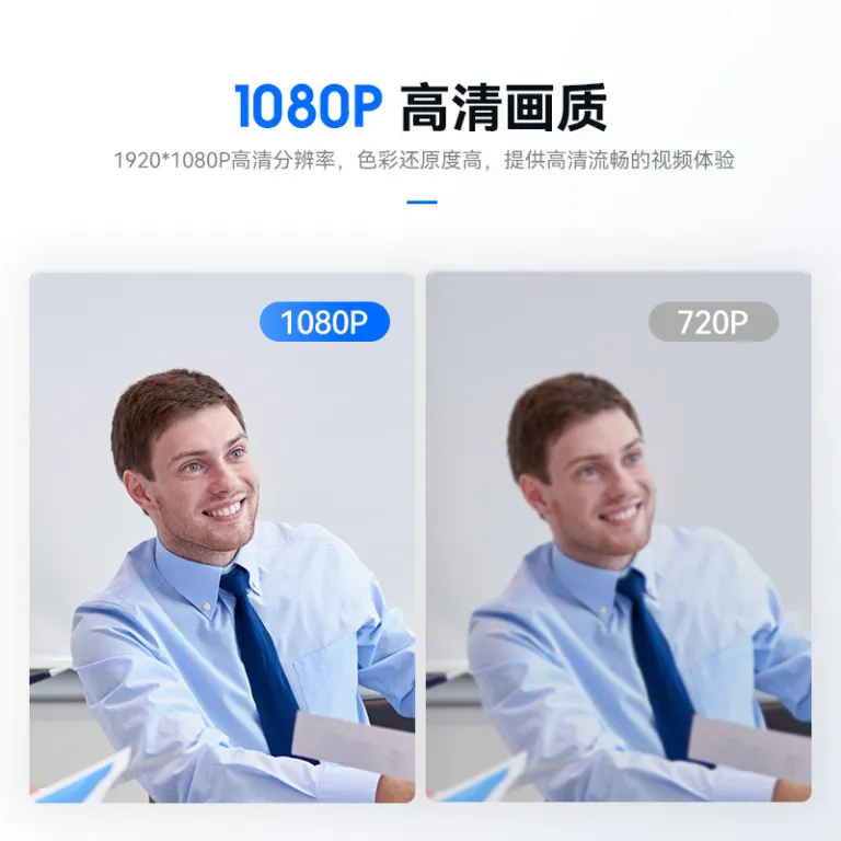 1080P دوربین دیجیتال با محافظ حریم خصوصی، دوربین HD با میکروفون یکپارچه، فوکوس ثابت، دوربین کامپیوتر رومیزی