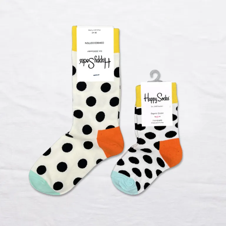 جوراب بچگانه HappySocks طرح کارتونی ساق متوسط مدل هایپی مناسب دختر و پسر برای استفاده بیرون از منزل طرح بامزه عمده و خانوادگی