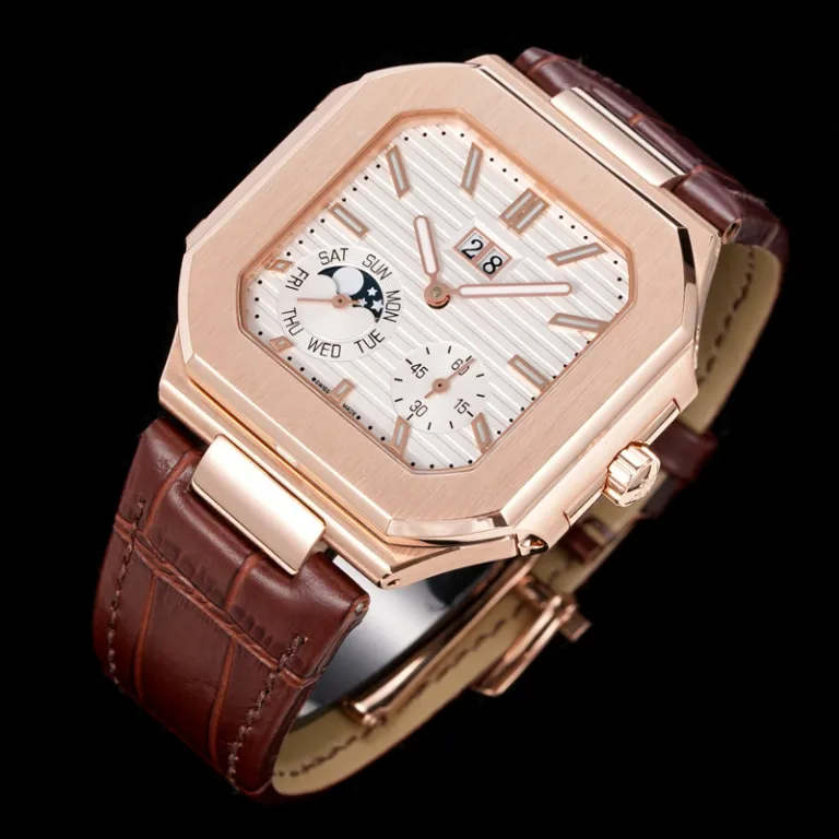 ساعت مردانه کلاسیک تمام اتوماتیک مکانیکی سری Patek Nautilus 5822 با بند چرمی، آماده دراپ‌شیپینگ