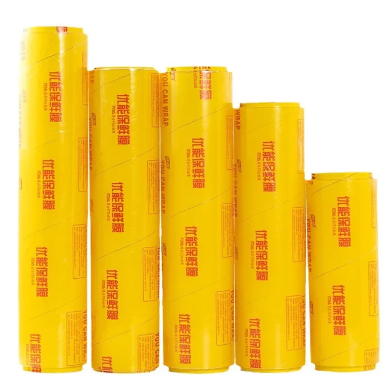 رول بزرگ سلفون PVC مخصوص سوپرمارکت و مصارف تجاری، یکبارمصرف برای بسته‌بندی خانگی، مناسب آشپزخانه، میوه و سبزیجات، عمده