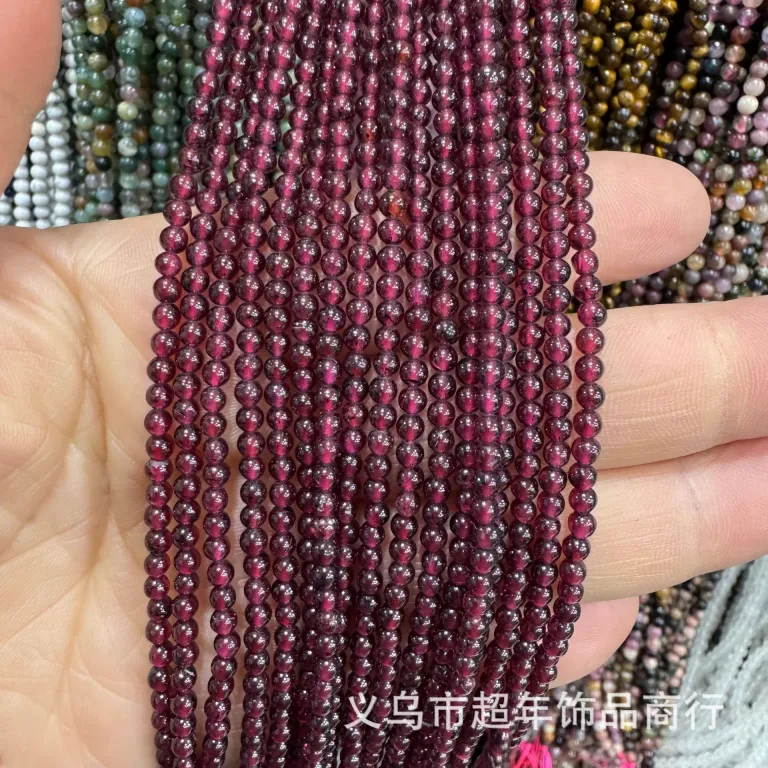 2mm3mm4mm مهره‌های گرد کوچک سنگ طبیعی، لوازم جانبی زیورآلات، آمیتیست، آونتورین سبز، تورمالین، مهره‌های DIY عمده