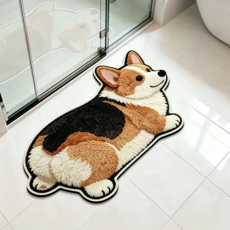 قالیچه حمام کارتونی بامزه، جاذب آب و ضدلغزش، مناسب کف حمام و جلوی در توالت، خشک‌شونده سریع از جنس خاک دیاتومه