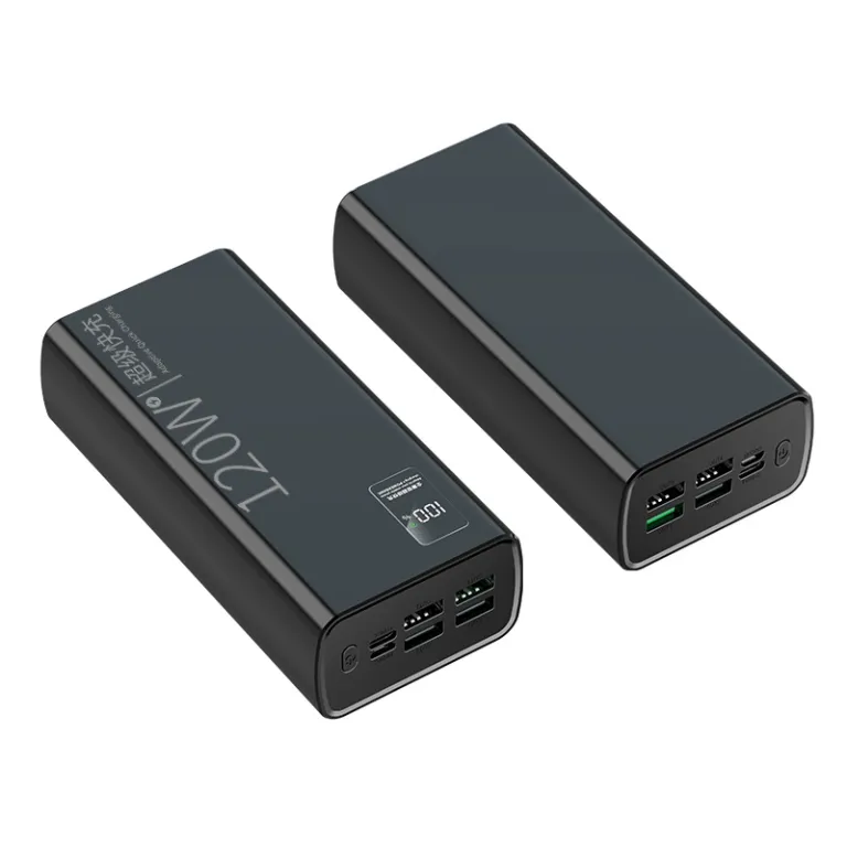 3c تایید شده 120w پاوربانک شارژ سریع 60000 میلی‌آمپر ظرفیت بالا با نمایشگر دیجیتال تایپ سی عمده