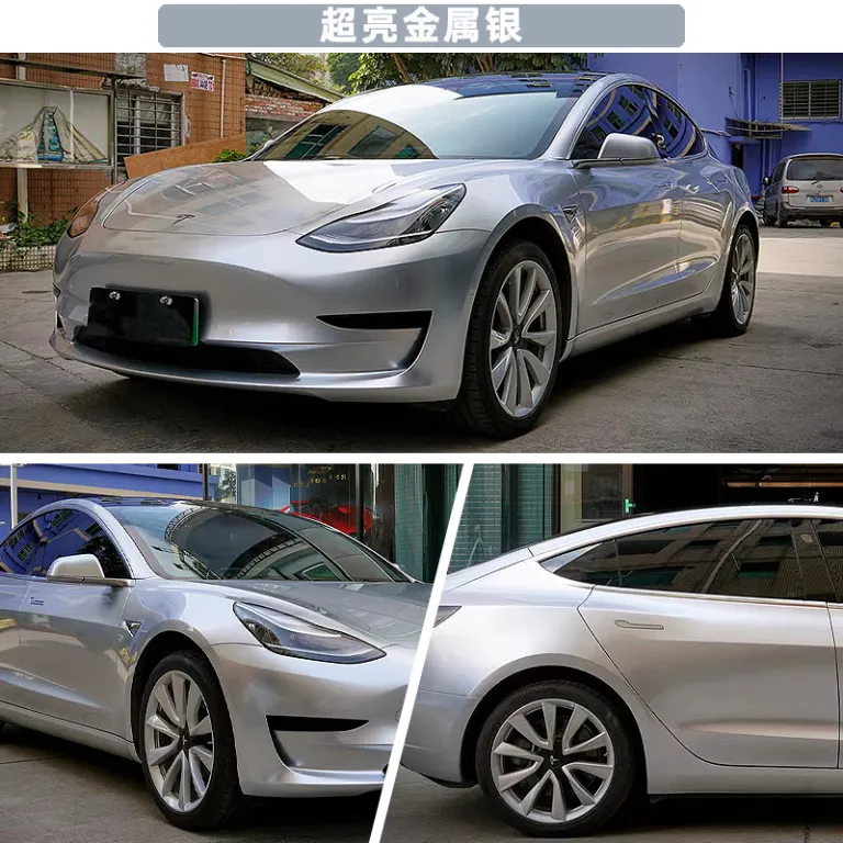 فیلم تغییر رنگ خودرو PET نقرهای GT نقرهای مایع نقرهای کهکشانی نقرهای متالیک فوق براق نقرهای فضایی الکتریکی نقرهای الکساندریت
