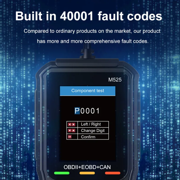 OBD2 تستر باتری خودرو M525 دستگاه عیبیاب خودرو دستگاه تشخیص خطای خودرو رمزگشا محصول صادراتی باکیفیت