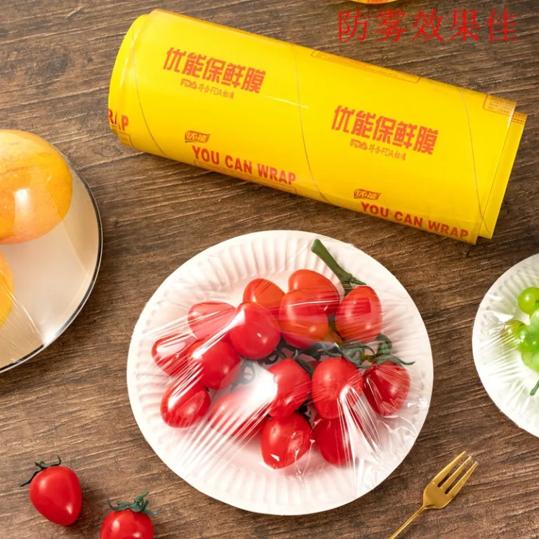 رول بزرگ سلفون PVC مخصوص سوپرمارکت و مصارف تجاری، یکبارمصرف برای بسته‌بندی خانگی، مناسب آشپزخانه، میوه و سبزیجات، عمده