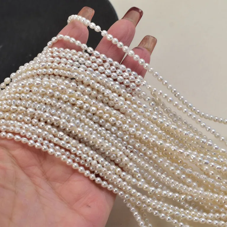 مروارید آب شیرین طبیعی باروک اشکال نامنظم در اندازه‌های متنوع مروارید رشته‌ای پیچ‌دار برای ساخت زیورآلات