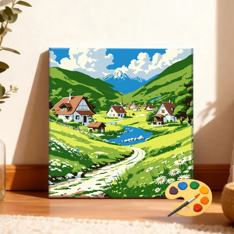 انتخاب برتر برون‌مرزی 20*20 اندازه نقاشی رنگ‌روغن دیجیتال منظره DIY رنگ‌آمیزی دستی ضد استرس آرامش‌بخش نقاشی تزئینی اکریلیک