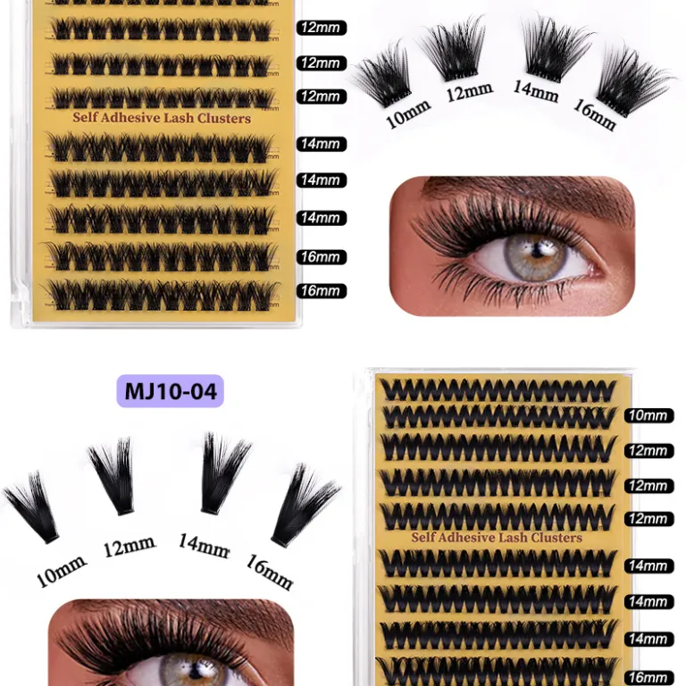 مژه مصنوعی بدون چسب آمازون، ست مژههای تکه‌ای فر و پرپشت DIY کراس‌بردر cluster lashes