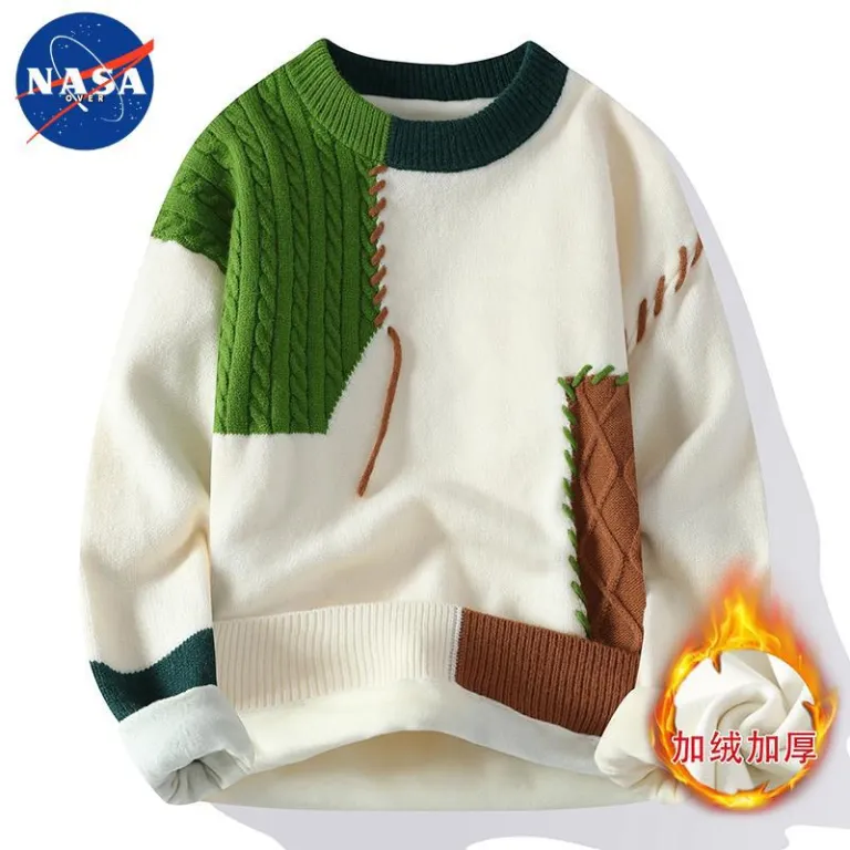 پلیور بافتنی گرم پاییزه و زمستانه برند NASA مردانه، باکیفیت، شیک و همهپسند، مناسب استفاده روزمره