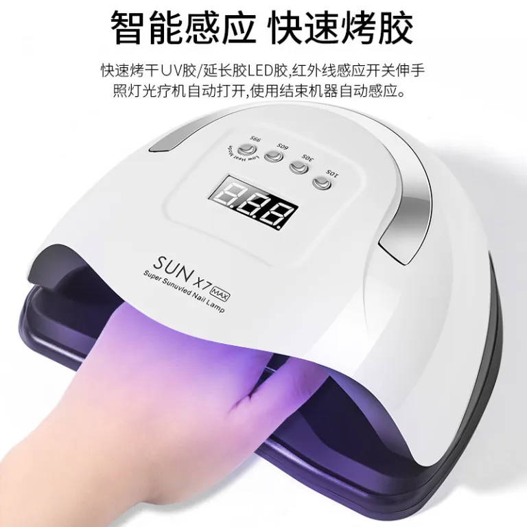 فروش مستقیم کارخانه SUNX7MAX دستگاه ژلیش ناخن 180W لامپ خشککن ناخن با سنسور خودکار و دو منبع نور