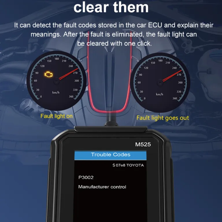 OBD2 تستر باتری خودرو M525 دستگاه عیبیاب خودرو دستگاه تشخیص خطای خودرو رمزگشا محصول صادراتی باکیفیت
