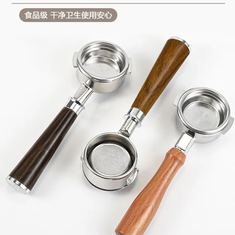 دسته بدون کف قهوه‌ساز Barsetto 58mm با دسته چوبی و استیل ضدزنگ