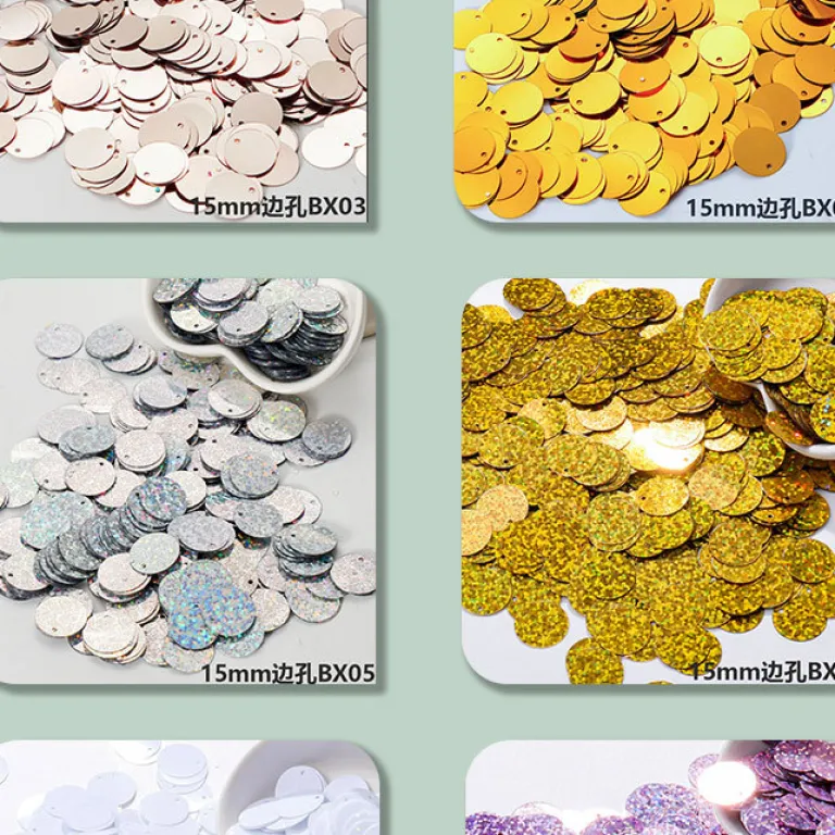 8/10/15/20/25/30mm پولک گرد لبه‌سوراخ فلس ماهی برای دوخت دستی DIY، ملزومات لباس، زیورآلات کوچک و آویز