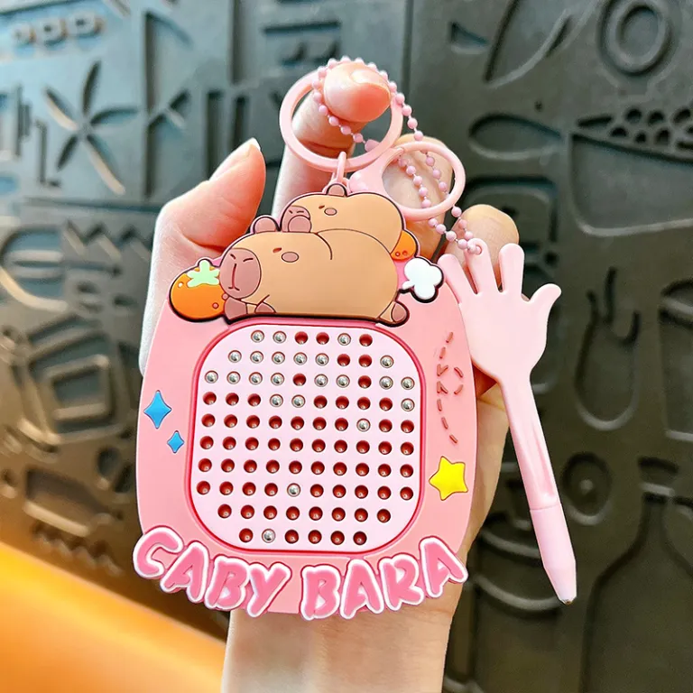 جاکلیدی تخته‌نقاشی مغناطیسی ضداسترس کاپی‌بارا، آویز کیف کارتونی بامزه، اکسسوری ست